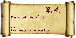 Mazurek Arzén névjegykártya